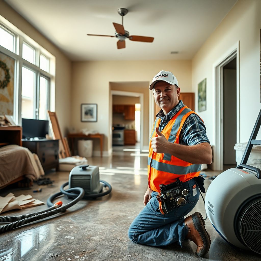 A certified technician using a thermal imaging camera to detect moisture behind a drywall cavity in a Highlands Ranch home.